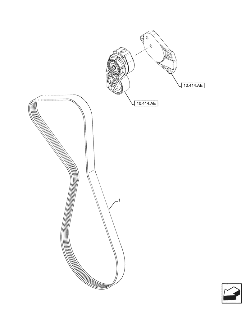 Схема запчастей Case IH F4DFE613N B006 - (10.414.BE) - BELT (10) - ENGINE