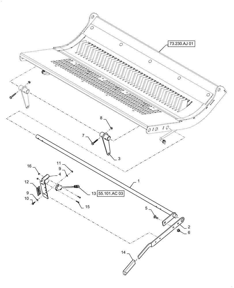 Схема запчастей Case IH 7240 - (73.230.AP[01]) - VAR - 722761, 425359, 425427 - LINKAGE, KNIFE HOLDER, MECHANICAL (73) - RESIDUE HANDLING