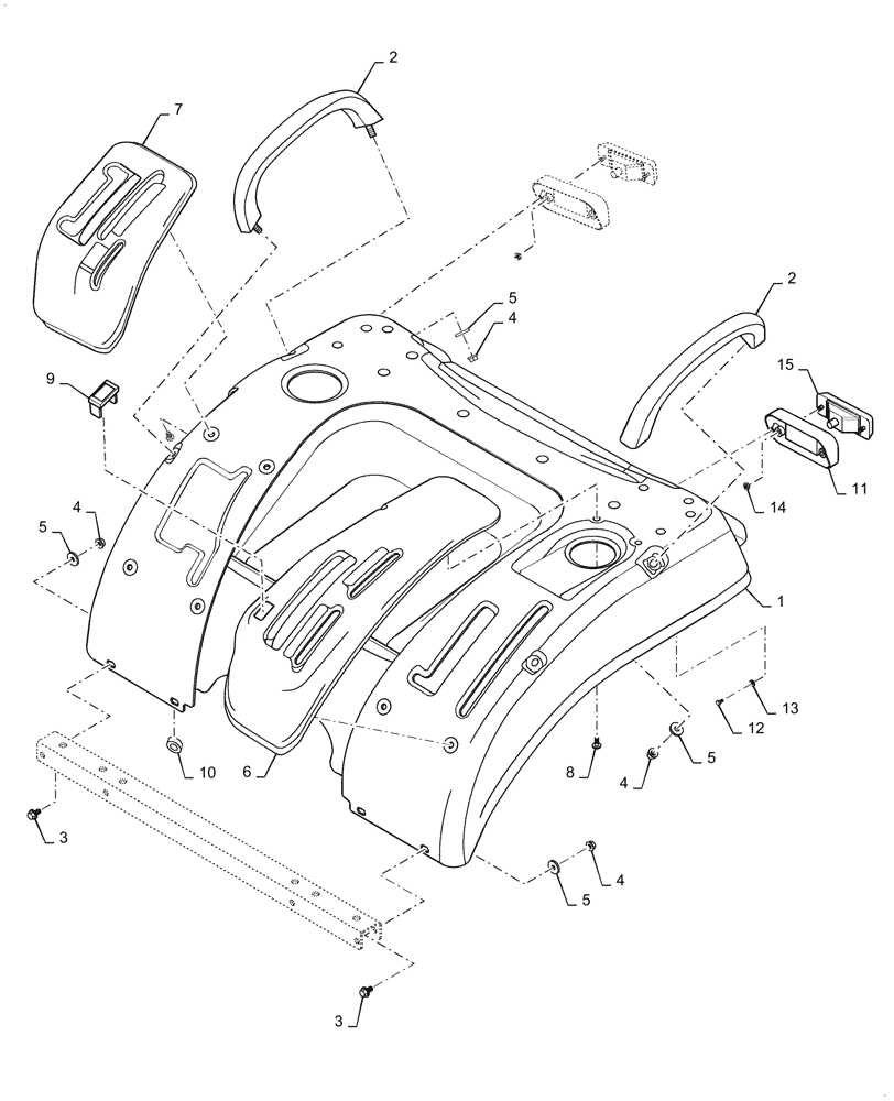 Схема запчастей Case IH DX18E - (08.01) - FENDER (08) - SHEET METAL