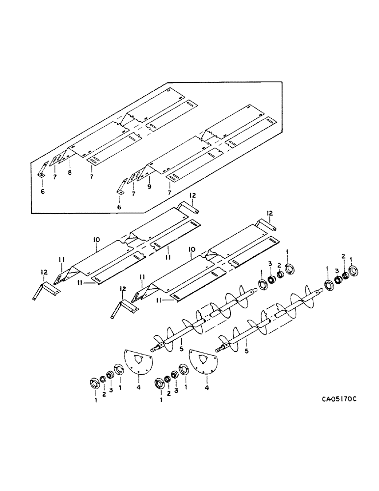 Схема запчастей Case IH 1440 - (26-03) - GRAIN TANK, GRAIN TANK BOTTOM AUGERS Grain Tank