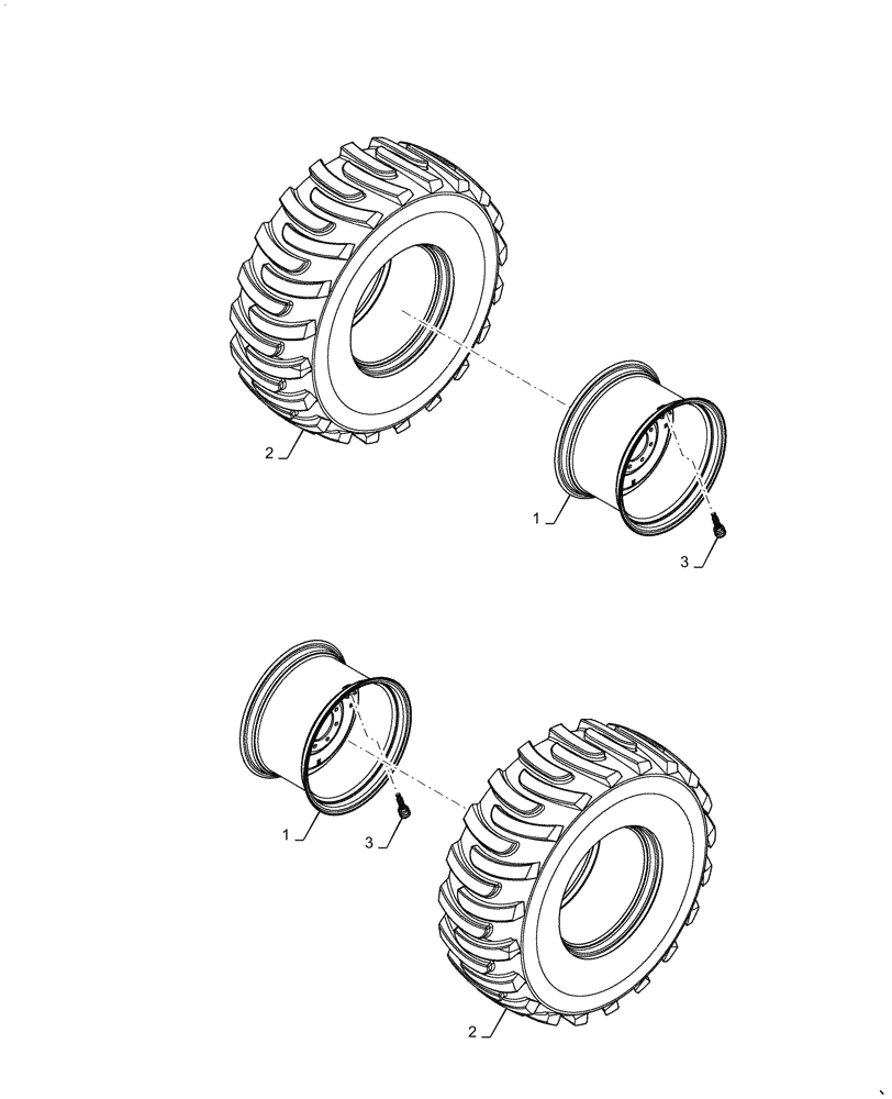 Схема запчастей Case IH FARMALL 60A - (44.511.AE[02]) - FRONT WHEEL ASSY, 4WD, USE FOR MY16 (44) - WHEELS