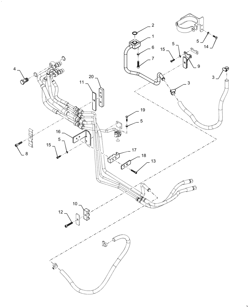 Схема запчастей Case IH FARMALL 50A - (41.200.AO[02]) - HYDRAULIC STEERING LINES (41) - STEERING