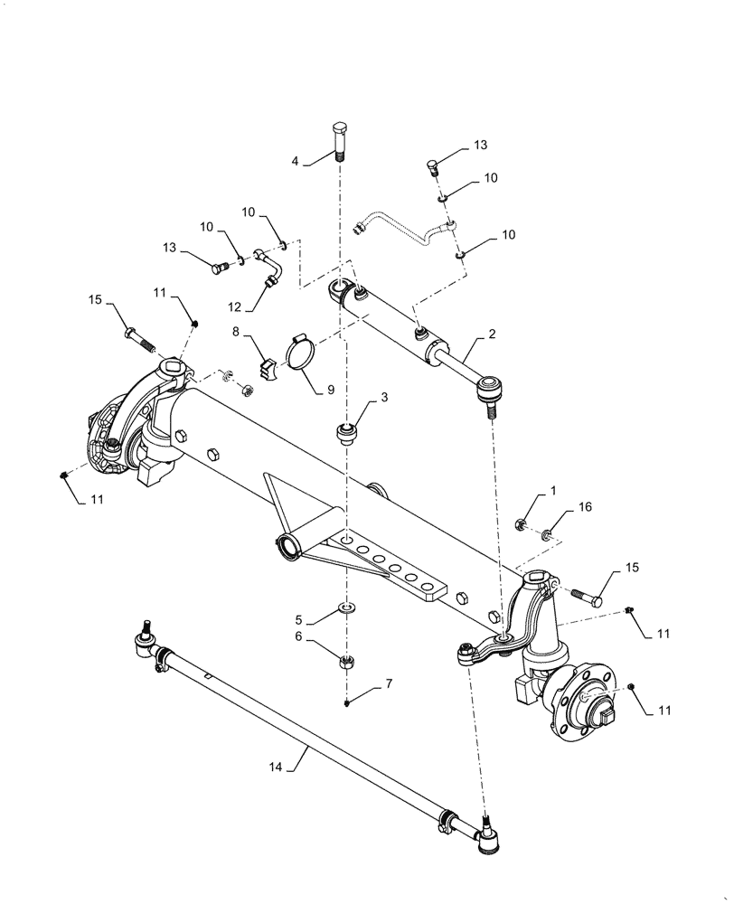 Схема запчастей Case IH FARMALL 60A - (25.400.AM[02]) - FRONT AXLE ASSY, 2WD (25) - FRONT AXLE SYSTEM