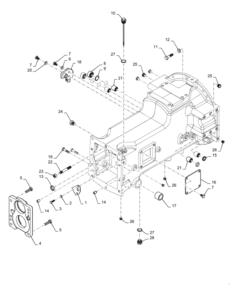 Схема запчастей Case IH FARMALL 70A - (27.100.AB[02]) - AXLE HOUSING, REAR (27) - REAR AXLE SYSTEM