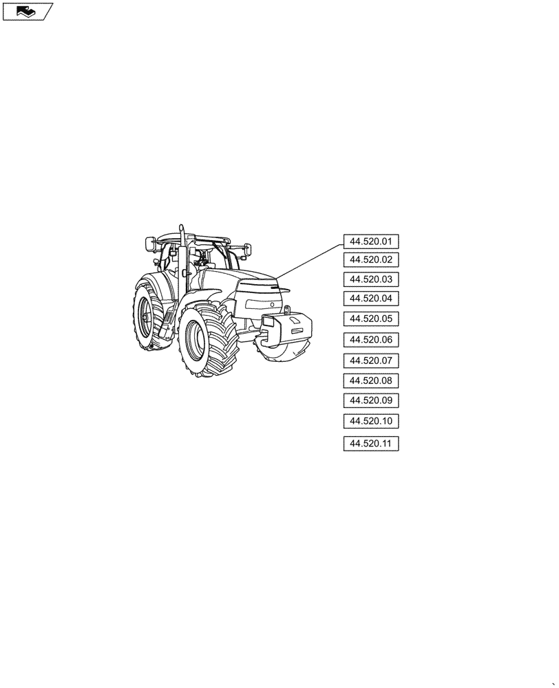 Схема запчастей Case IH PUMA 130 - (44.000.00[02]) - PICTORIAL INDEX - AXLE AND WHEELS (44) - WHEELS