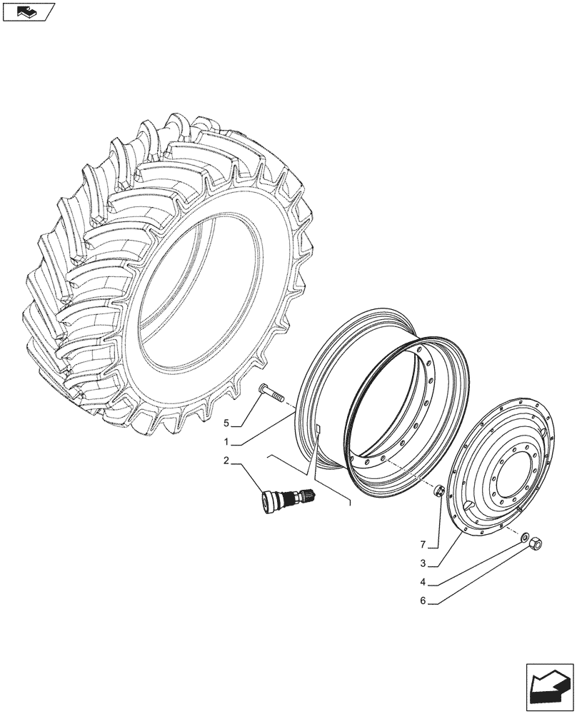 Схема запчастей Case IH PUMA 130 - (44.520.11[47388172]) - VAR - 8947401 - REAR WHEELS (44) - WHEELS