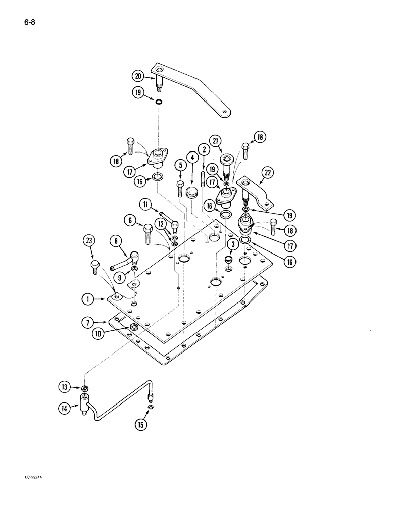 Схема запчастей Case IH 895 - (6-008) - CLUTCH HOUSING TOP COVER, TRACTOR WITH CAB (06) - POWER TRAIN