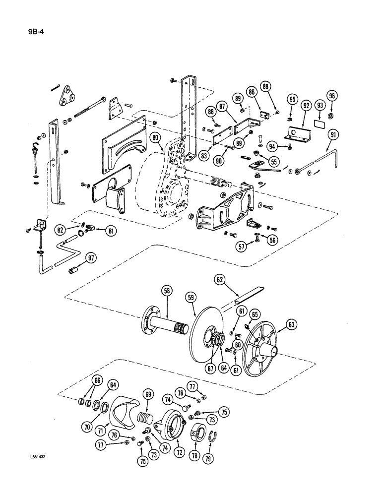 Схема запчастей Case IH 1640 - (9B-04) - ROTOR DRIVE, PRIOR TO P.I.N. JJC0024223, (CONT) (14) - ROTOR, CONCANVES & SIEVE