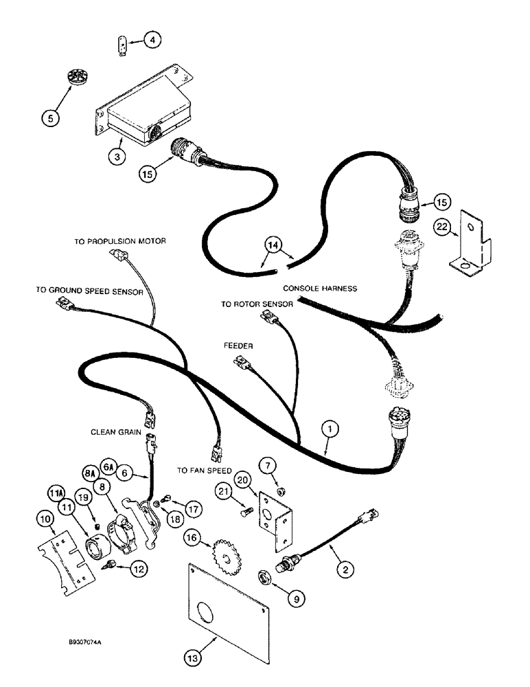 Схема запчастей Case IH 1644 - (4-38) - SHAFT SPEED MONITOR CONTROL (06) - ELECTRICAL