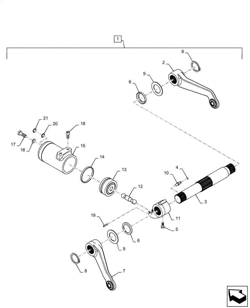 Схема запчастей Case IH FARMALL 60A - (35.100.AB[04]) - CYLINDER ASSY, HYDRAULIC POWER LIFT, 1500 KG (35) - HYDRAULIC SYSTEMS