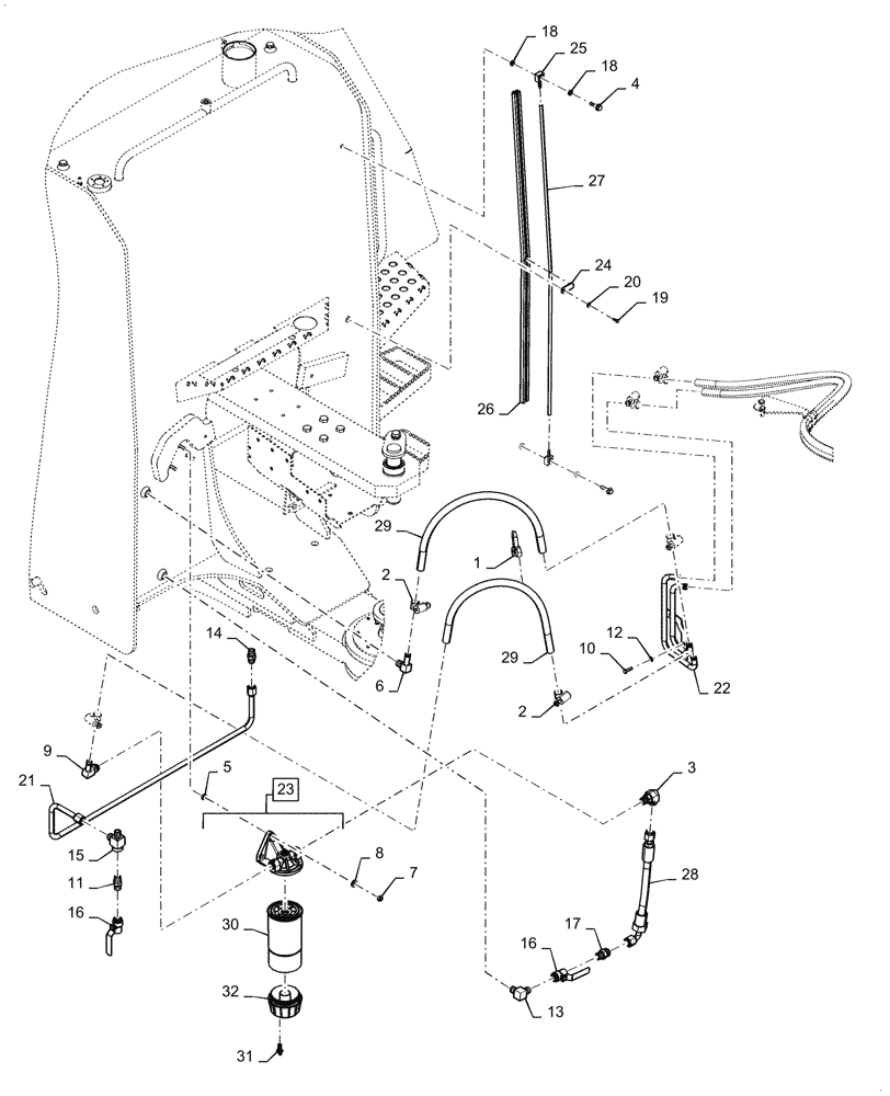 Схема запчастей Case IH QUADTRAC 600 - (10.214.02[02]) - FUEL PUMP, SIGHTGLASS (10) - ENGINE