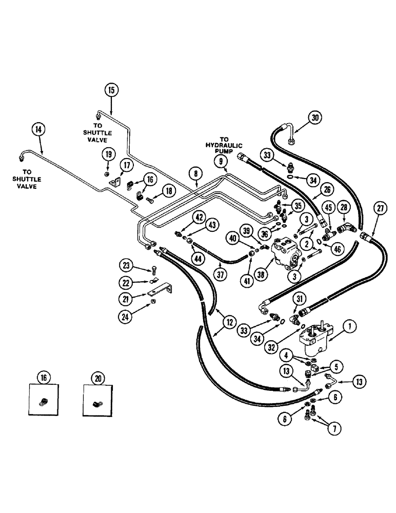 Схема запчастей Case IH 3294 - (7-240) - BRAKE VALVE, HOSES AND TUBES (07) - BRAKES