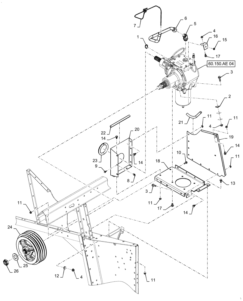 Схема запчастей Case IH 7088 - (60.150.AE[02]) - FEEDER GEARBOX & FAN DRIVE, HEAVY DUTY (60) - PRODUCT FEEDING