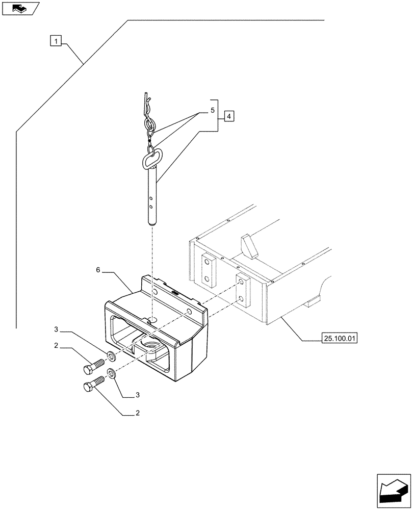 Схема запчастей Case IH FARMALL 65C - (88.037.03) - DIA KIT - CARRIER FRONT TOWING HOOK 60KG (88) - ACCESSORIES