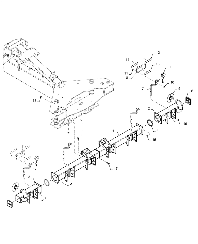 Схема запчастей Case IH 2160 - (39.902.AB[12]) - FRAME CENTER SECTION, 36 ROW (39) - FRAMES AND BALLASTING