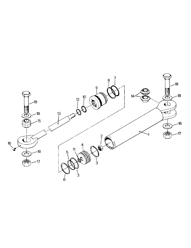 Схема запчастей Case IH SM-325 - (08-18) - STEERING CYLINDER ASSEMBLY, EARLY STYLE, BSN 4164, 8-17-84 (07) - HYDRAULICS