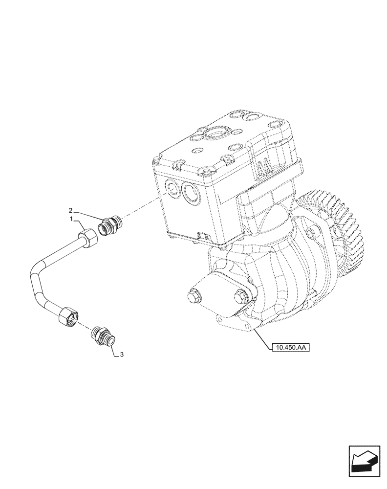 Схема запчастей Case IH F2CFE613J B057 - (10.450.AE[01]) - COMPRESSED AIR LINES (10) - ENGINE
