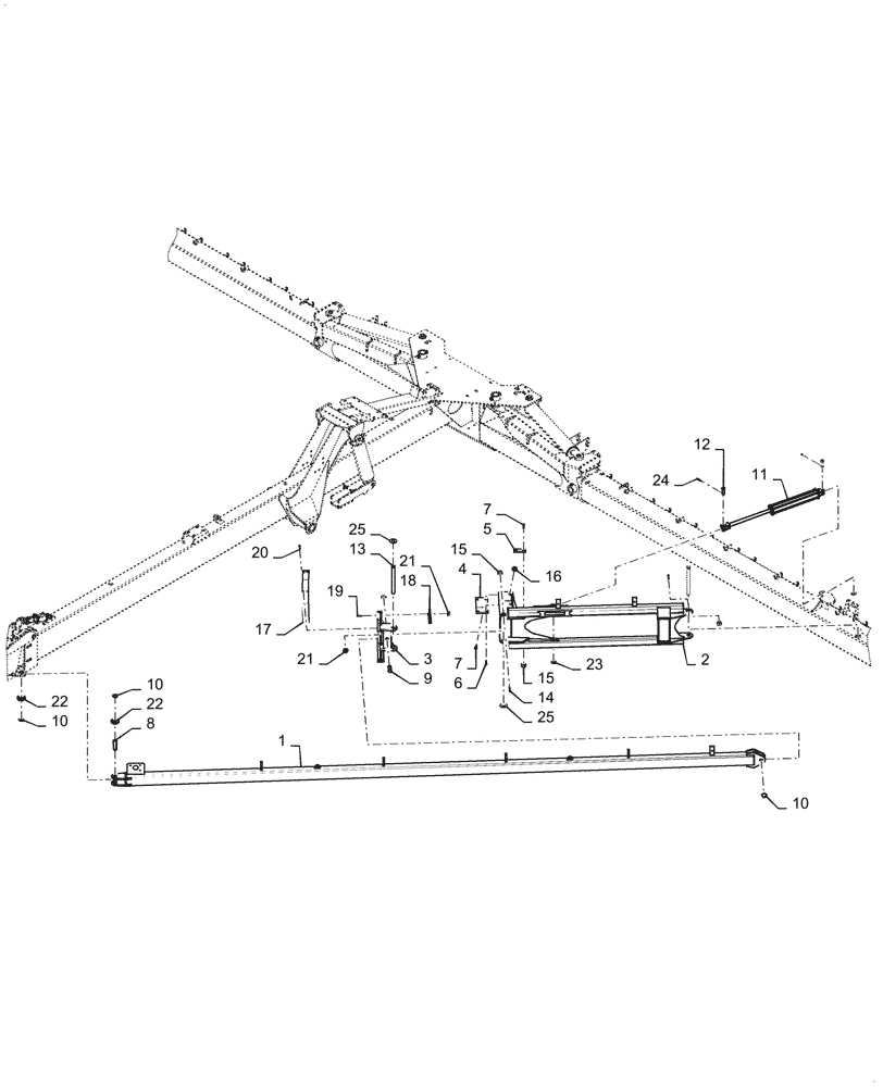 Схема запчастей Case IH 2160 - (37.120.AO[04]) - DRAFT TUBES LEFT, 36 ROW (37) - HITCHES, DRAWBARS & IMPLEMENT COUPLINGS