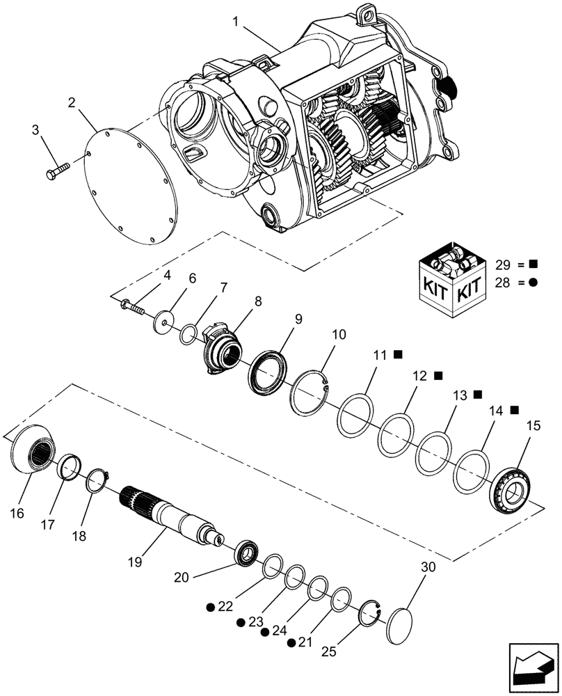 Схема запчастей Case IH 7010 - (66.260.24[01]) - INPUT SHAFT & GEARS, ROTOR GEARBOX - 7010/8010 (66) - THRESHING