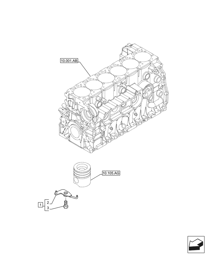 Схема запчастей Case IH F2CFE613J B047 - (10.304.AR) - PISTON COOLING NOZZLE (10) - ENGINE