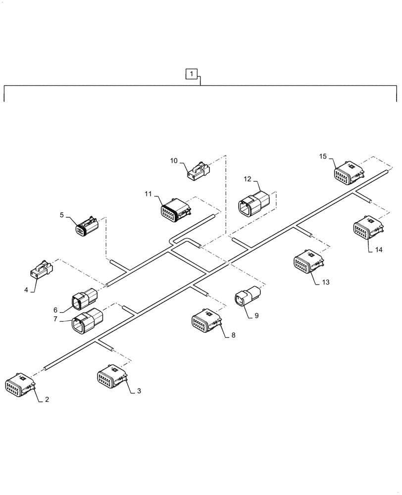 Схема запчастей Case IH 2160 - (55.015.AB[03]) - WIRE HARNESS CENTER CONTROL BUS, 36 ROW (55) - ELECTRICAL SYSTEMS