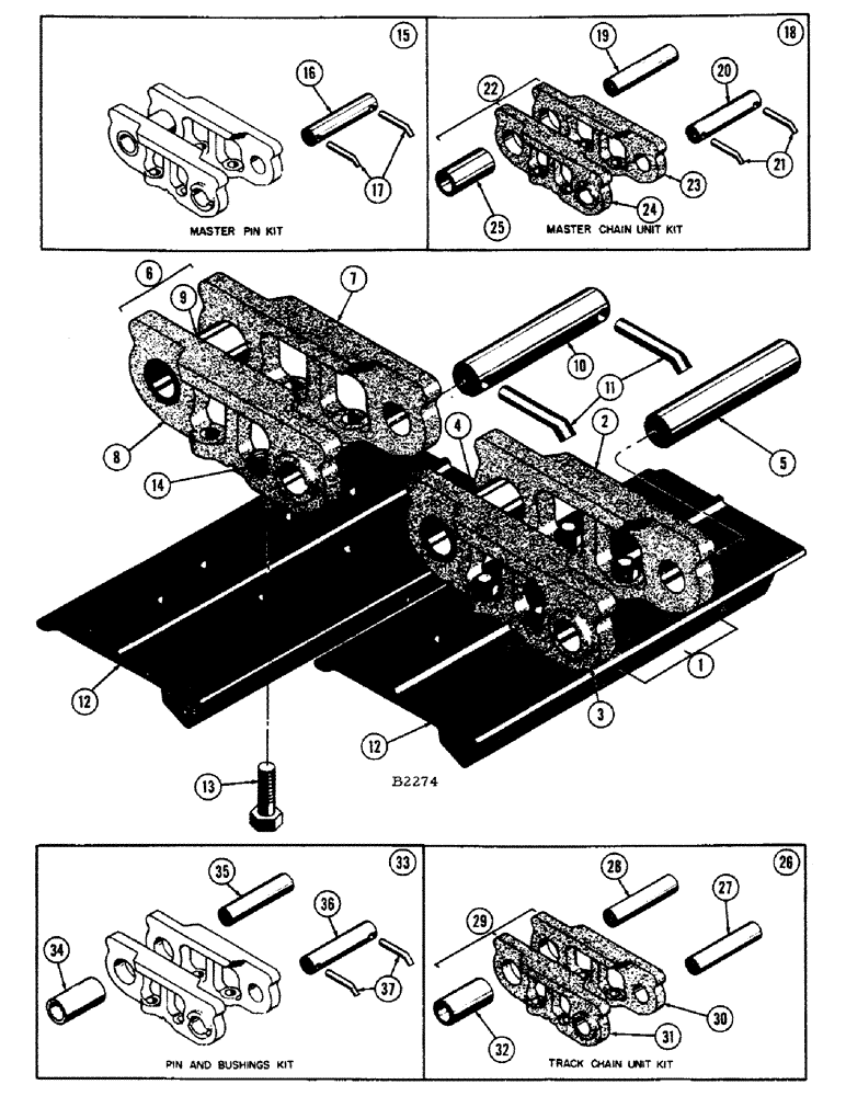 Схема запчастей Case IH 1010 - (302) - TRACK CHAIN (48) - TRACKS & TRACK SUSPENSION