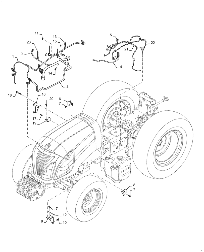 Схема запчастей Case IH FARMALL 55C - (55.100.020) - ELECTRICAL, WIRE HARNESS (55) - ELECTRICAL SYSTEMS