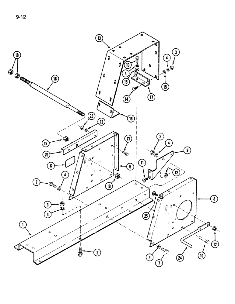 Схема запчастей Case IH 1620 - (9-012) - SEPARATOR JACKSHAFT SUPPORT (13) - FEEDER