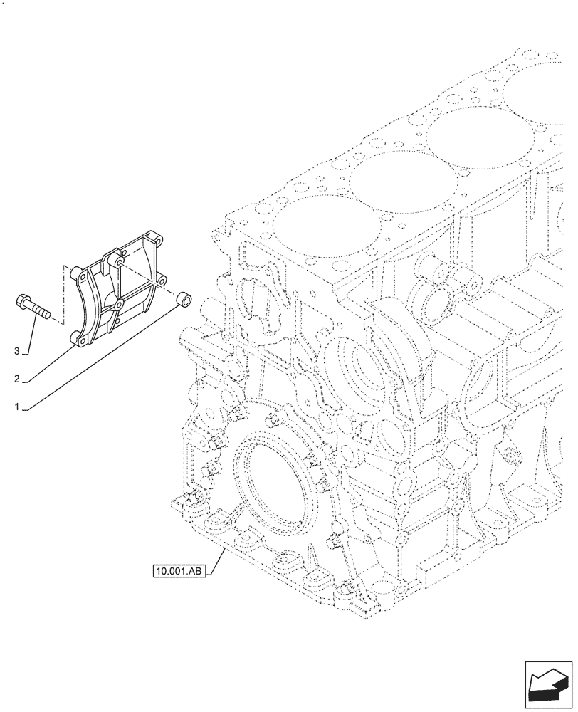 Схема запчастей Case IH F2CFE613J B047 - (10.450.AL) - AIR COMPRESSOR, SUPPORT (10) - ENGINE