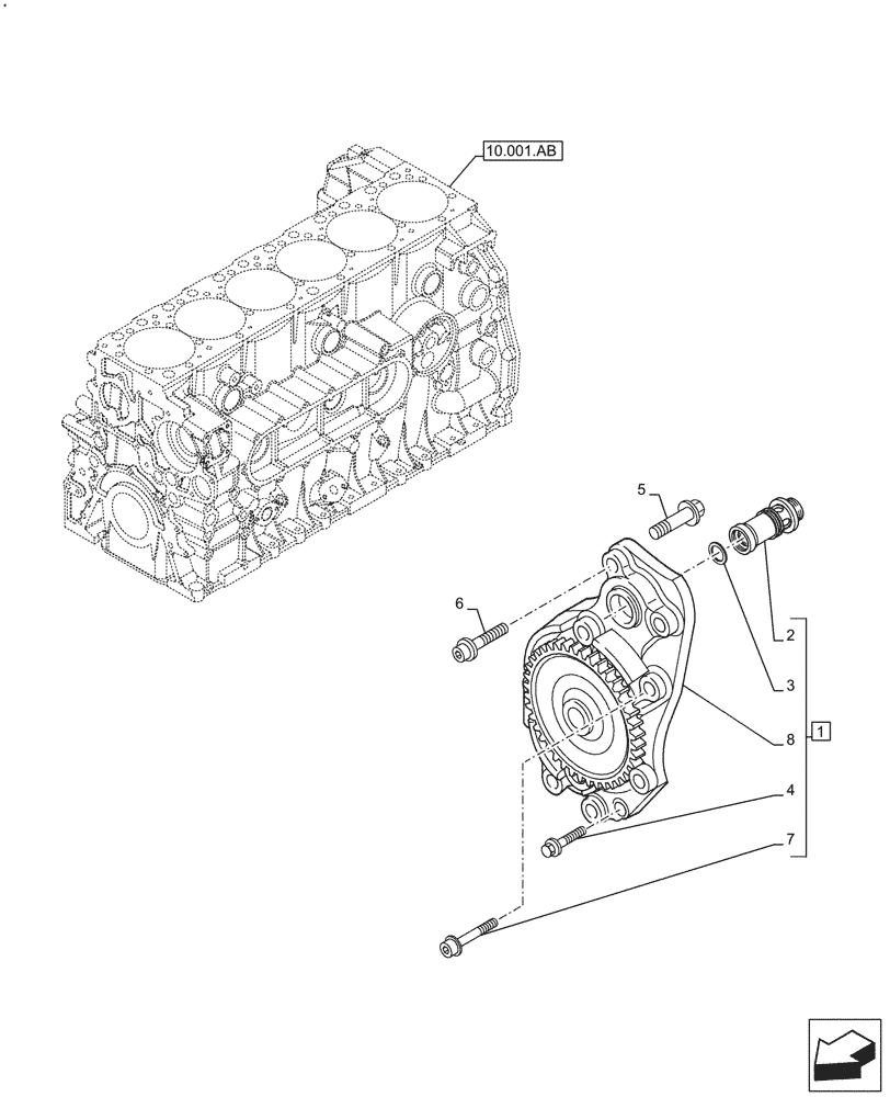 Схема запчастей Case IH F2CFE613J B047 - (10.304.AC) - ENGINE OIL PUMP (10) - ENGINE