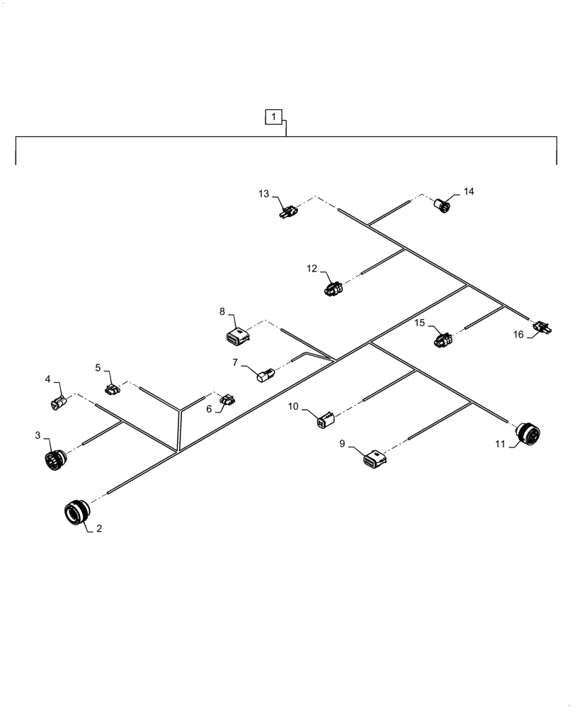 Схема запчастей Case IH 2160 - (55.015.AB[02]) - TOOLBAR WIRE HARNESS, 36 ROW (55) - ELECTRICAL SYSTEMS