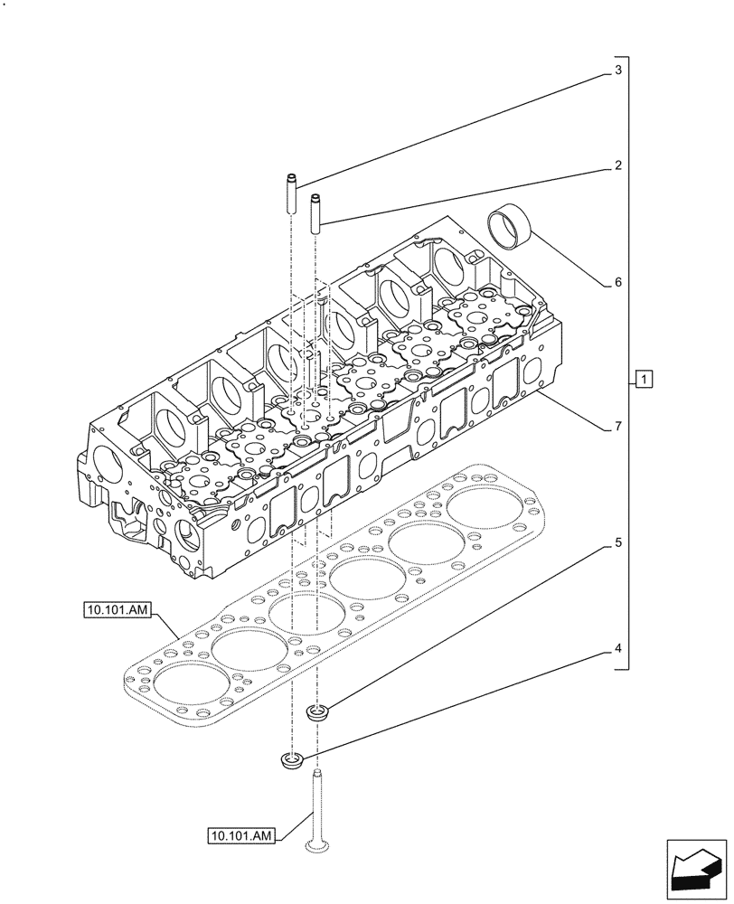 Схема запчастей Case IH F2CFE613J B057 - (10.101.AA) - CYLINDER HEAD (10) - ENGINE