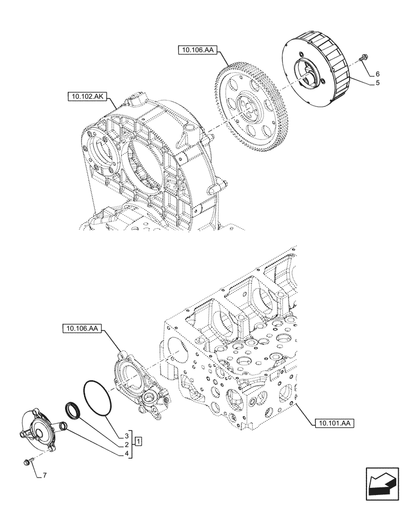 Схема запчастей Case IH F2CFE613J B057 - (10.304.AP) - BREATHER, ENGINE (10) - ENGINE