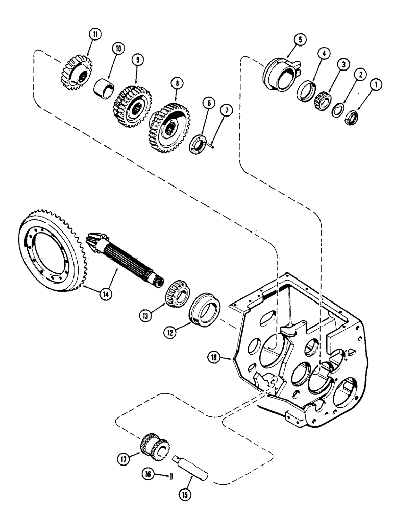 Схема запчастей Case IH 1175 - (116) - COUNTER AND REVERSE IDLER SHAFTS (06) - POWER TRAIN