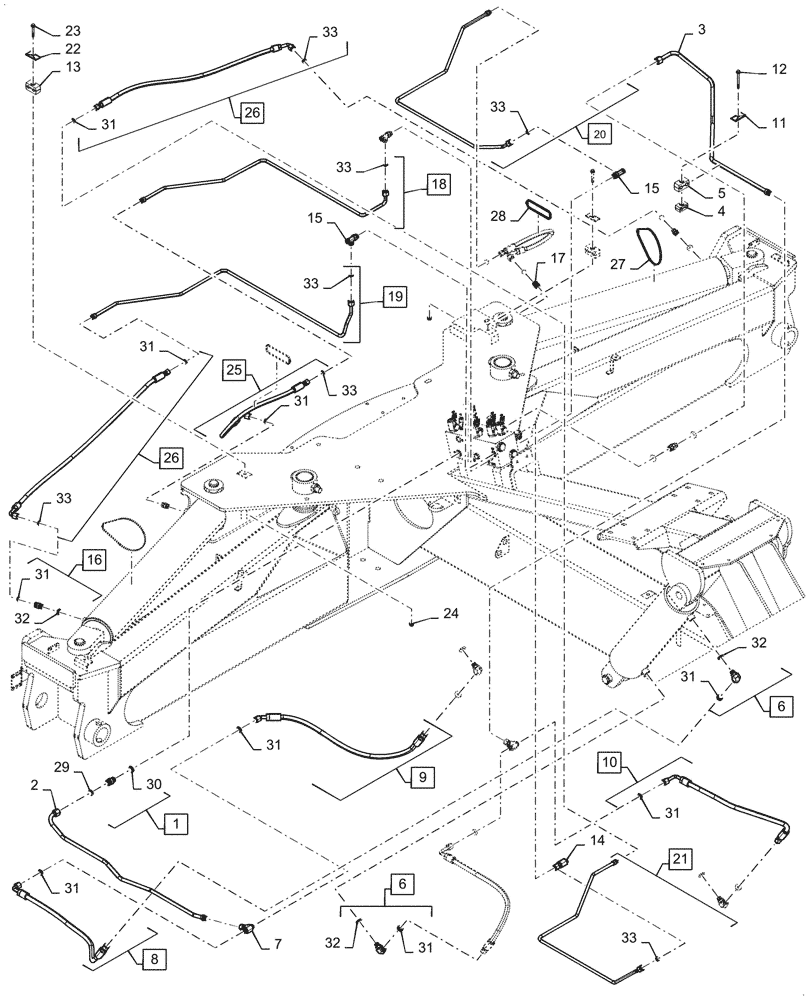 Схема запчастей Case IH 2160 - (35.100.BI[01]) - LIFT AND FOLD HYDRAULICS (35) - HYDRAULIC SYSTEMS