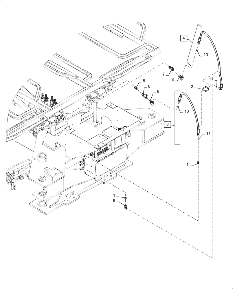 Схема запчастей Case IH 2160 - (35.744.AD[01]) - ROW UNIT HYDRAULIC LIFT (35) - HYDRAULIC SYSTEMS