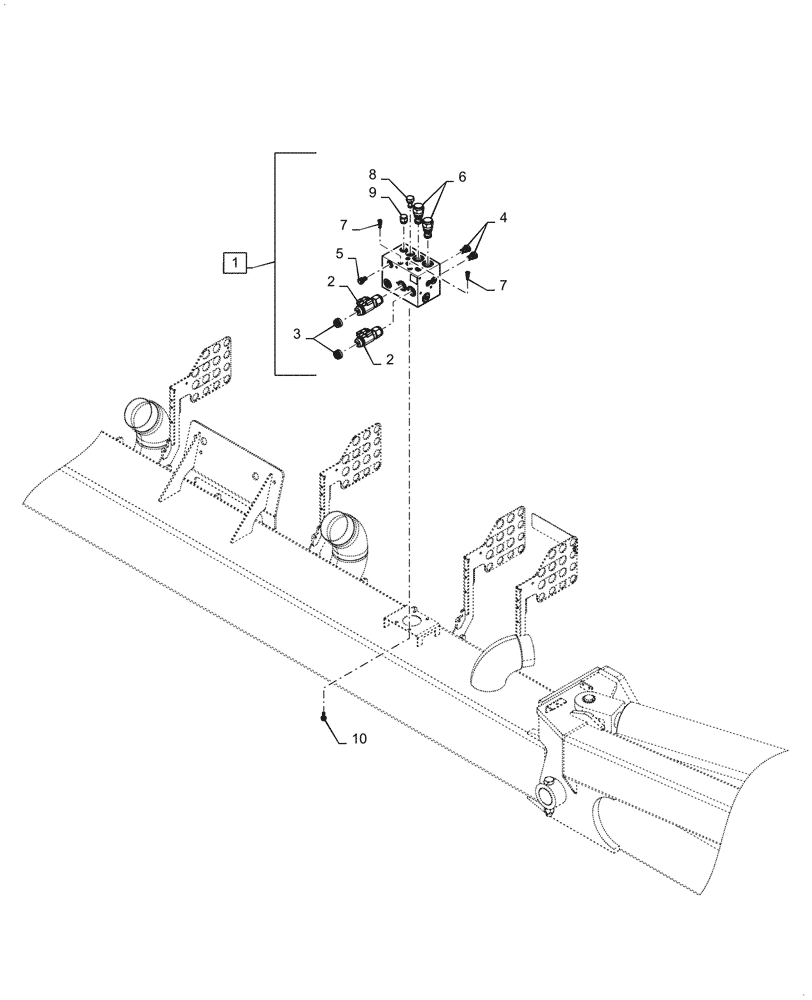 Схема запчастей Case IH 2160 - (35.744.AD[02]) - ROW UNIT UNIT HYDRAULIC LIFT VALVE ASSEMBLY, RIGHT (35) - HYDRAULIC SYSTEMS