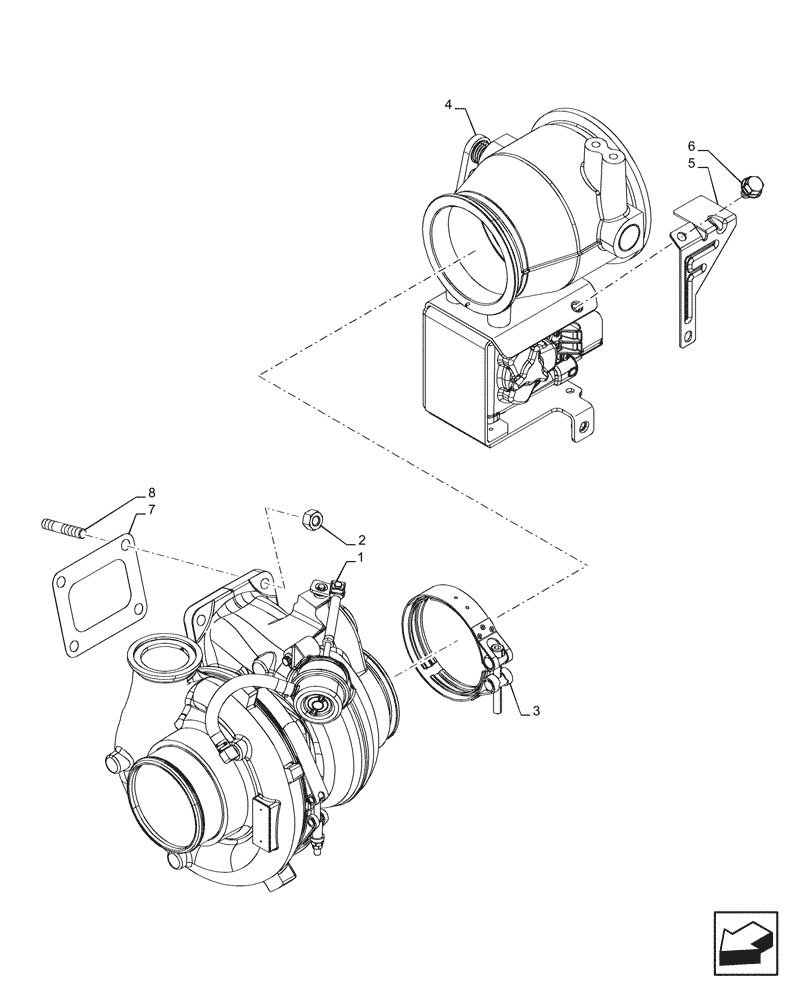 Схема запчастей Case IH F2CFE613J B057 - (10.250.AC) - TURBOCHARGER (10) - ENGINE