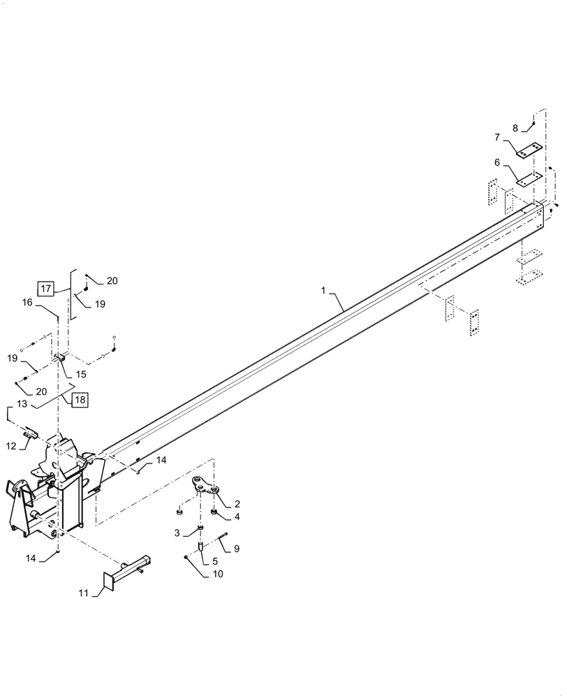 Схема запчастей Case IH 2160 - (37.100.AF[12]) - INNER HITCH, 36 ROW (37) - HITCHES, DRAWBARS & IMPLEMENT COUPLINGS