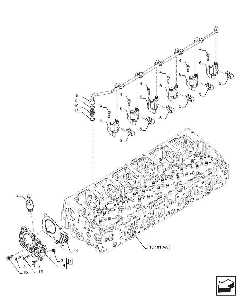 Схема запчастей Case IH F2CFE613J B057 - (10.120.AA) - ENGINE EXHAUST BRAKE (504329098) (10) - ENGINE