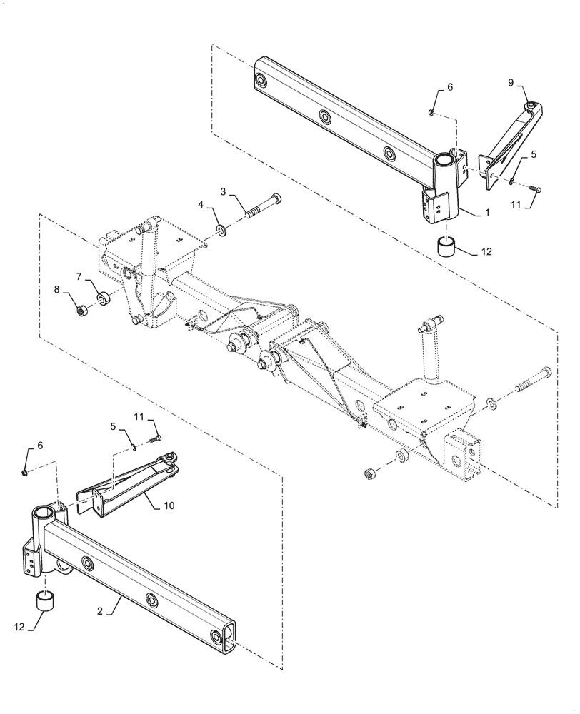 Схема запчастей Case IH WD1904 - (27.550.AU[03]) - AXLE EXTENSIONS, REAR, ASN YGG677501 (27) - REAR AXLE SYSTEM