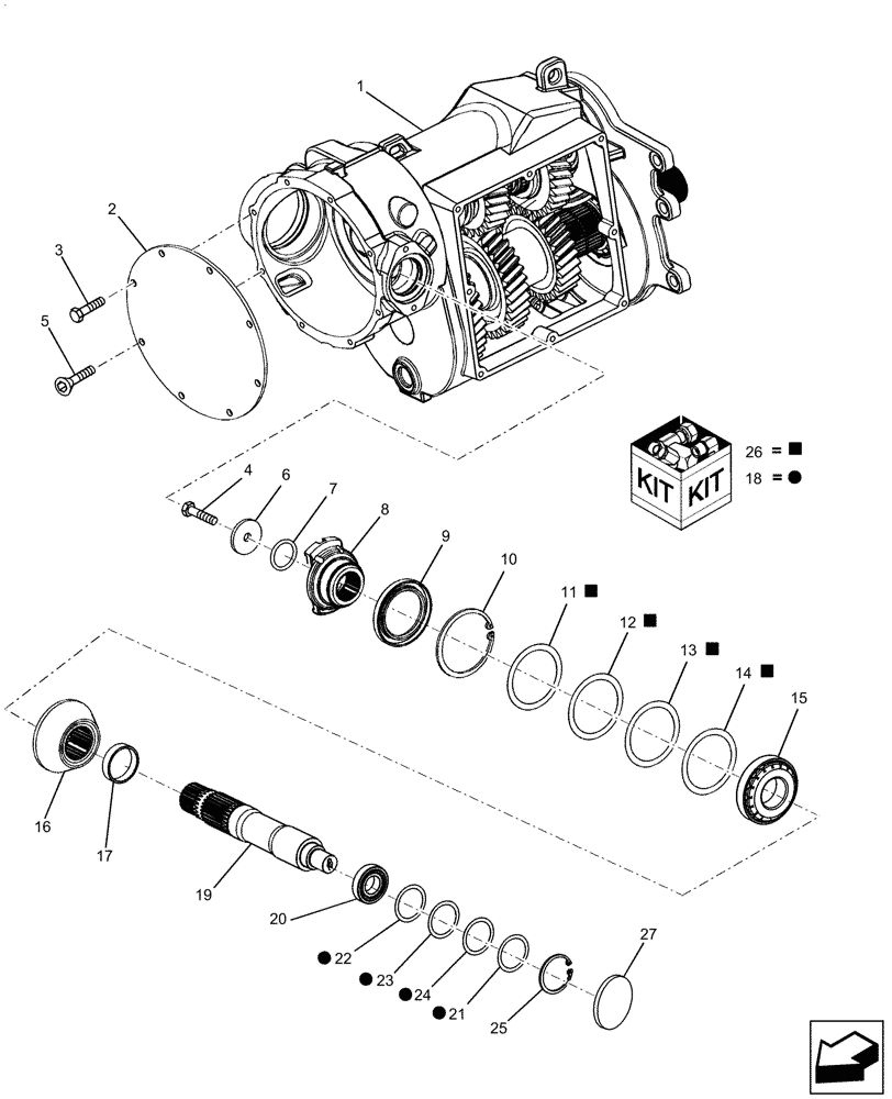 Схема запчастей Case IH 7120 - (66.260.24) - INPUT SHAFT & GEARS, ROTOR GEARBOX (66) - THRESHING