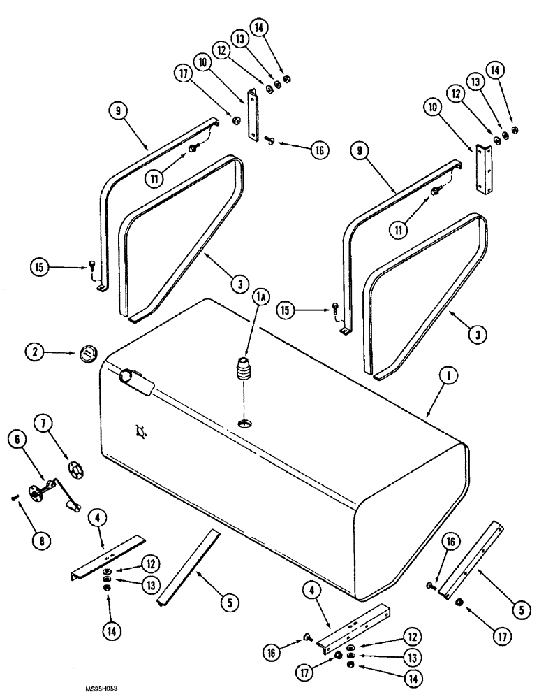 Схема запчастей Case IH 1666 - (3-14) - FUEL TANK AND SUPPPORTS (02) - FUEL SYSTEM