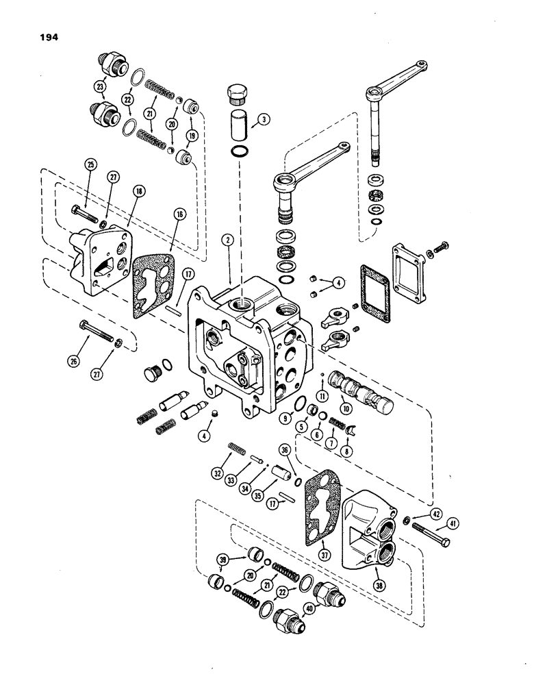 Схема запчастей Case IH 1270 - (194) - A63762 HYDRAULIC CONTROL VALVE, LEFT HAND OPTIONAL (08) - HYDRAULICS