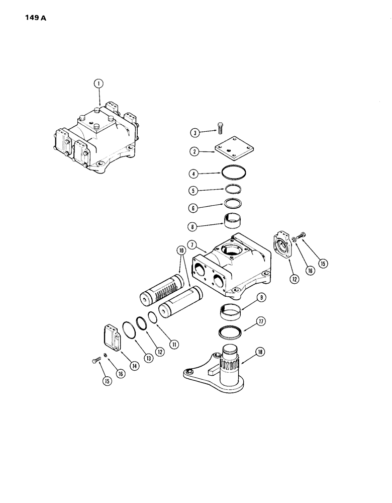 Схема запчастей Case IH 870 - (149A) - A66716 STEERING ACTUATOR, WITH ADJUSTABLE FRONT AXLE, FIRST USED TRACTOR SERIAL NUMBER 8757256 (05) - STEERING