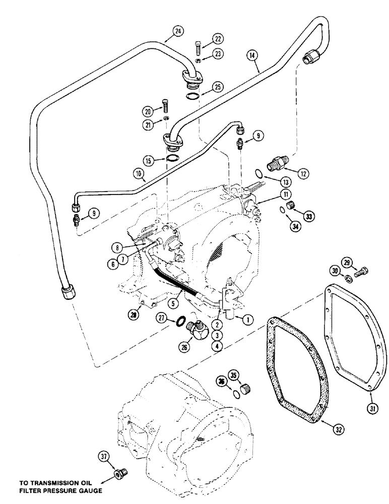 Схема запчастей Case IH 1370 - (322) - LEFT HAND REMOTE HYDRAULIC VALVE AND TUBES (08) - HYDRAULICS