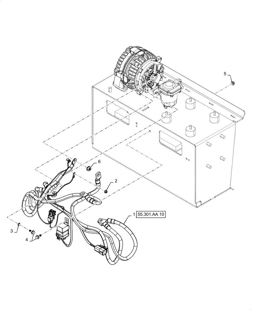 Схема запчастей Case IH 2160 - (55.301.AA[09]) - ALTERNATOR HARNESS INSTALLATION, 2160 (55) - ELECTRICAL SYSTEMS