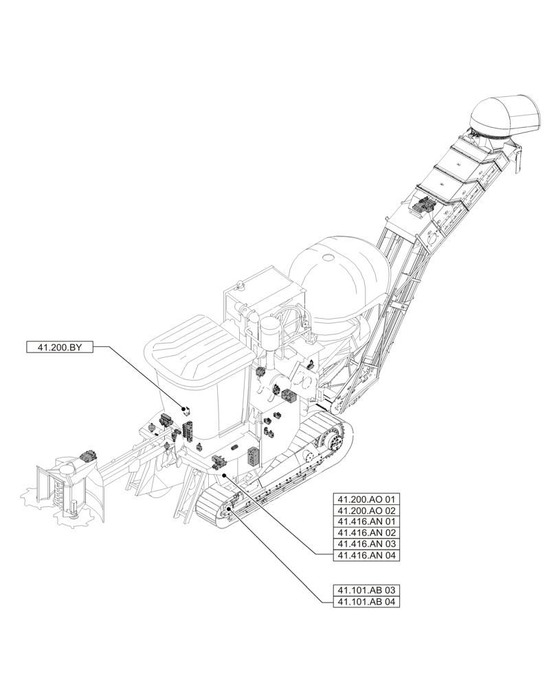 Схема запчастей Case IH A8800 - (00.000.41) - PICTORIAL INDEX - STEERING (00) - GENERAL & PICTORIAL INDEX