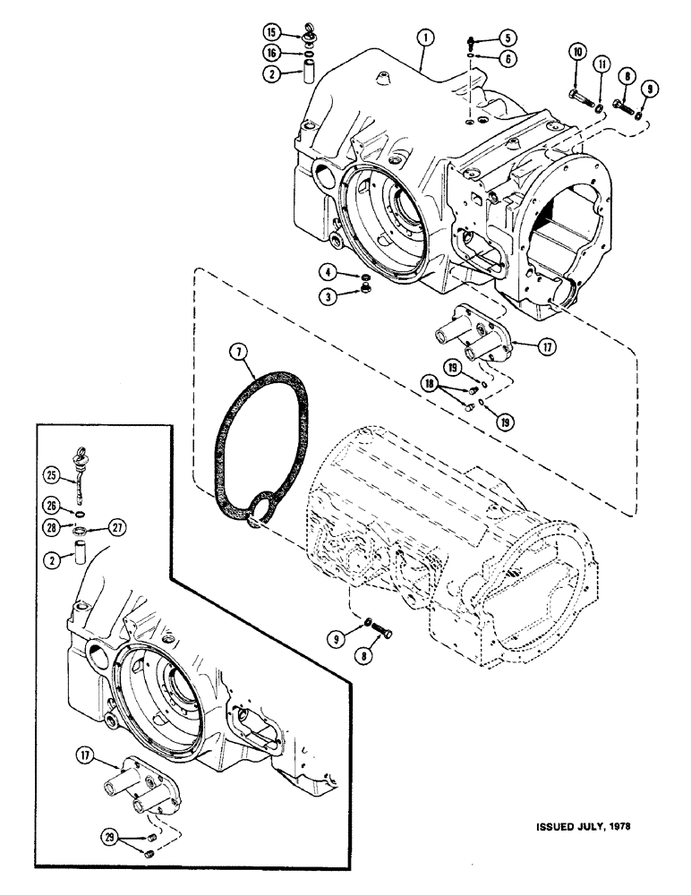 Схема запчастей Case IH 1570 - (104) - TRANSMISSION HOUSING (06) - POWER TRAIN