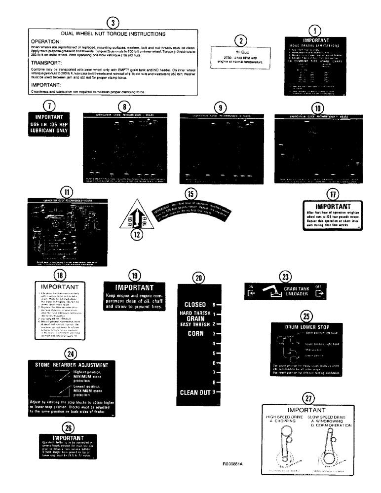 Схема запчастей Case IH 1680 - (9H-32) - DECALS, GENERAL INSTRUCTIONS (12) - CHASSIS